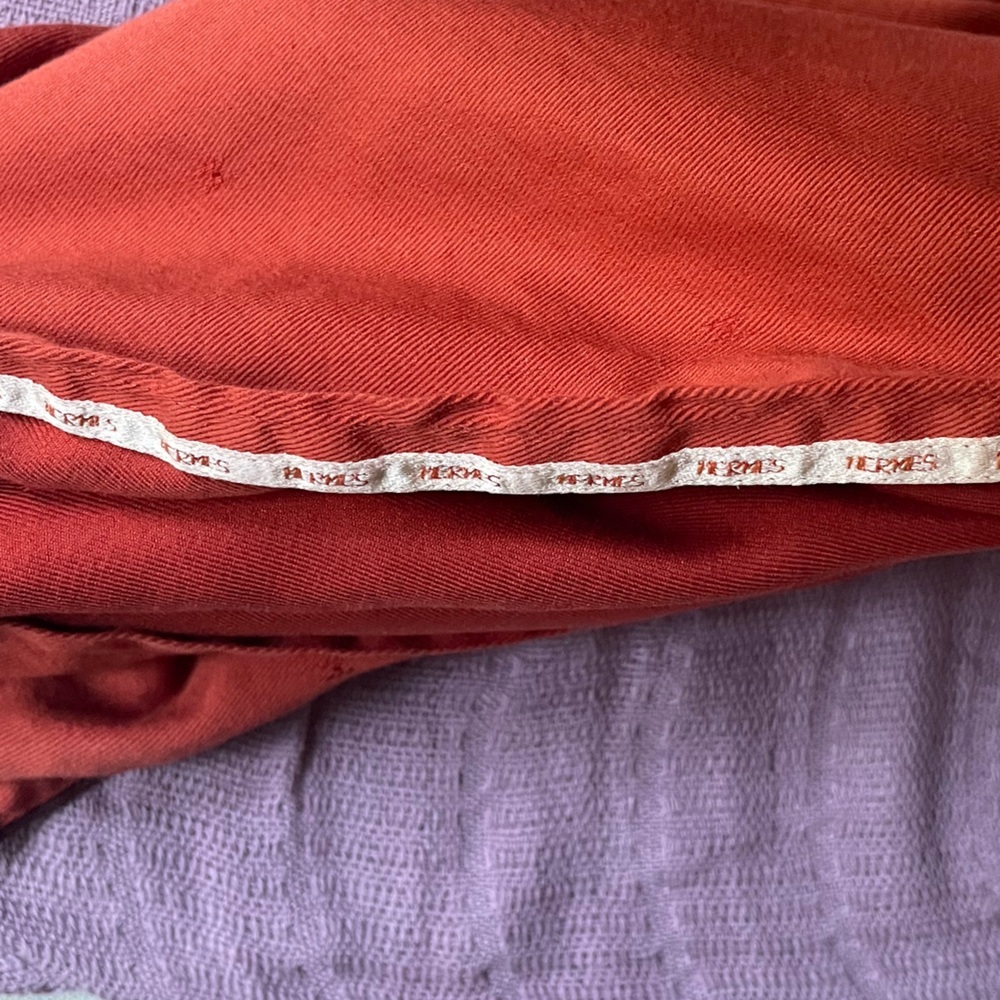 Hermes Classic Orange Pillow Cover Authentic Logo VGUC - Picture 10 of 13